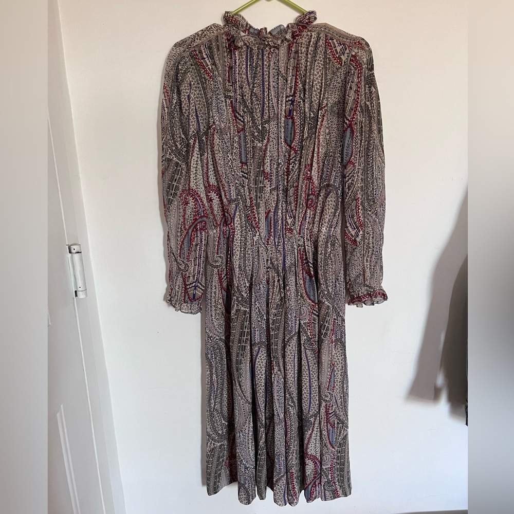 Vintage dress with ruffles and pleats